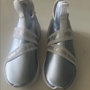 Puma Athletic Shoes in Metallic Blue and White